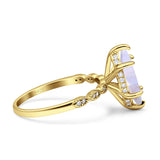 Art Deco Marquise Solitaire Hidden Halo Ring
