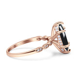 Art Deco Marquise Solitaire Hidden Halo Ring