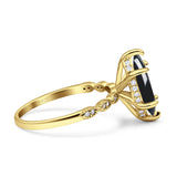 Art Deco Marquise Solitaire Hidden Halo Ring