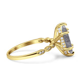 Art Deco Marquise Solitaire Hidden Halo Ring