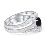Vintage Style Round Natural Stone Floral Ring