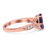 Art Deco Round Natural Stone Promise Ring