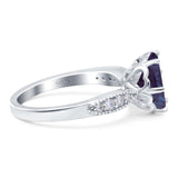 Art Deco Round Natural Stone Promise Ring