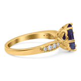 Art Deco Round Natural Stone Promise Ring