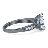 Art Deco Round Natural Stone Promise Ring