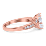 Art Deco Round Natural Stone Promise Ring