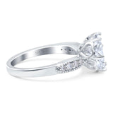 Art Deco Round Natural Stone Promise Ring