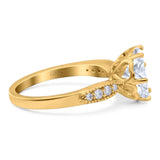 Art Deco Round Natural Stone Promise Ring