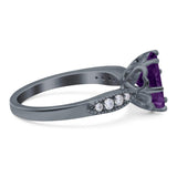 Art Deco Round Natural Stone Promise Ring