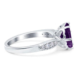 Art Deco Round Natural Stone Promise Ring