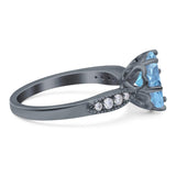 Art Deco Round Natural Stone Promise Ring