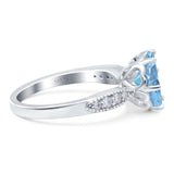 Art Deco Round Natural Stone Promise Ring