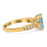 Art Deco Round Natural Stone Promise Ring