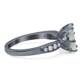 Art Deco Round Natural Stone Promise Ring