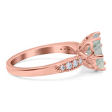 Art Deco Round Natural Stone Promise Ring