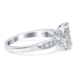 Art Deco Round Natural Stone Promise Ring