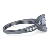 Art Deco Round Natural Stone Promise Ring