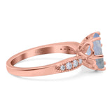 Art Deco Round Natural Stone Promise Ring