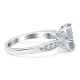 Art Deco Round Natural Stone Promise Ring