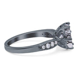 Art Deco Round Natural Stone Promise Ring