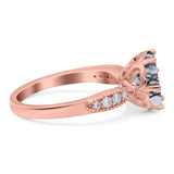 Art Deco Round Natural Stone Promise Ring