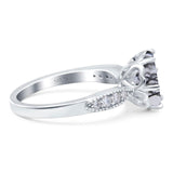 Art Deco Round Natural Stone Promise Ring