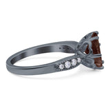 Art Deco Round Natural Stone Promise Ring