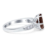 Art Deco Round Natural Stone Promise Ring