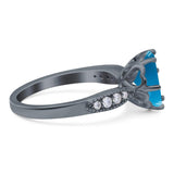 Art Deco Round Natural Stone Promise Ring