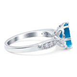 Art Deco Round Natural Stone Promise Ring