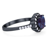 Round Natural Stone Floral Ring