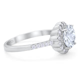 Round Natural Stone Floral Ring