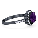 Round Natural Stone Floral Ring