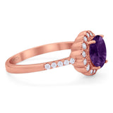 Round Natural Stone Floral Ring