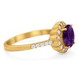 Round Natural Stone Floral Ring