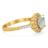 Round Natural Stone Floral Ring