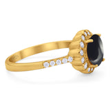 Round Natural Stone Floral Ring