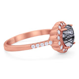 Round Natural Stone Floral Ring