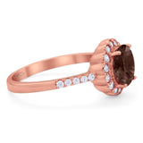 Round Natural Stone Floral Ring