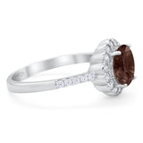 Round Natural Stone Floral Ring