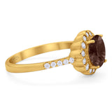 Round Natural Stone Floral Ring