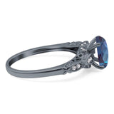 Oval Natural Stone Leaf Design Ring