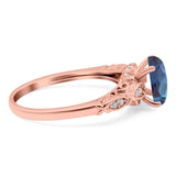Oval Natural Stone Leaf Design Ring