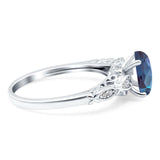Oval Natural Stone Leaf Design Ring
