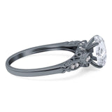 Oval Natural Stone Leaf Design Ring
