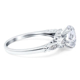 Oval Natural Stone Leaf Design Ring