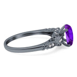 Oval Natural Stone Leaf Design Ring