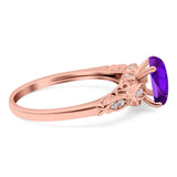 Oval Natural Stone Leaf Design Ring