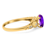 Oval Natural Stone Leaf Design Ring