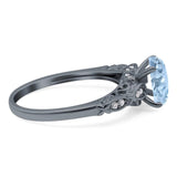 Oval Natural Stone Leaf Design Ring